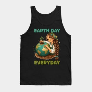 Earth Day Everyday Save the Planet Girl Women Earth Day 2024 Tank Top